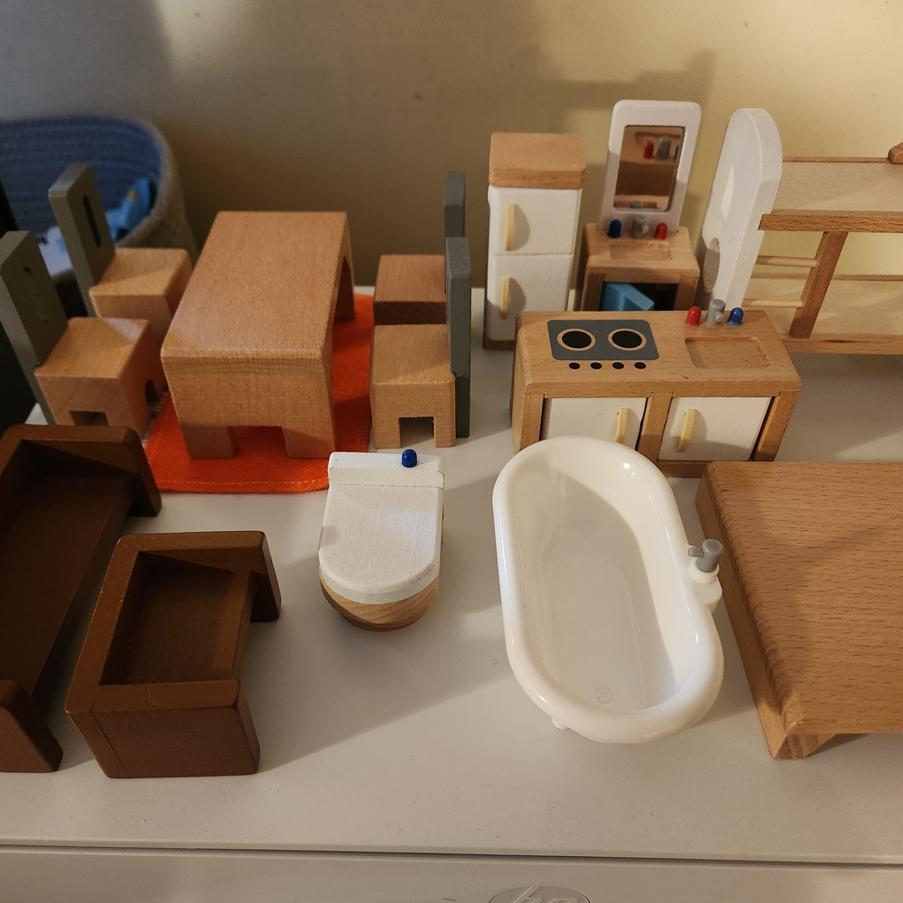 Wooden Hape Doll House Furniture Mixed Lot